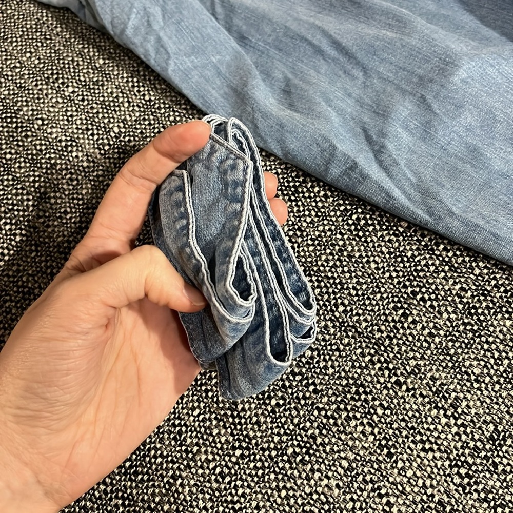 Anthropologie Cartonnier tie belted tapered soft blue jeans, size S - Picture 9 of 10